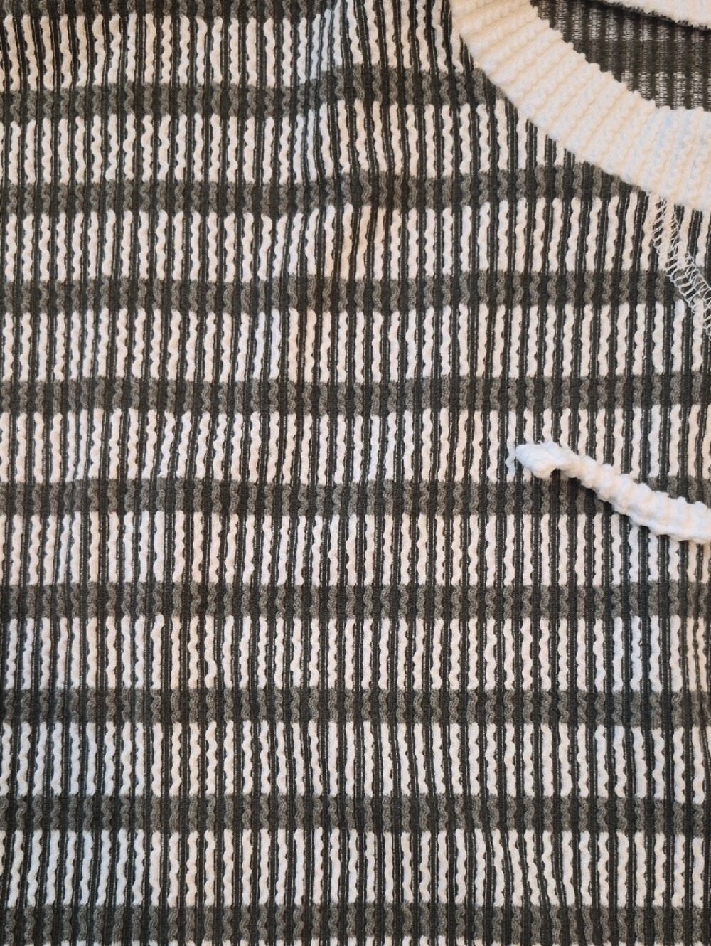 Cozy Olive Green Striped Knit Lounge Pant Set - Relaxed Wide Leg Brand NEW - Picture 4 of 4